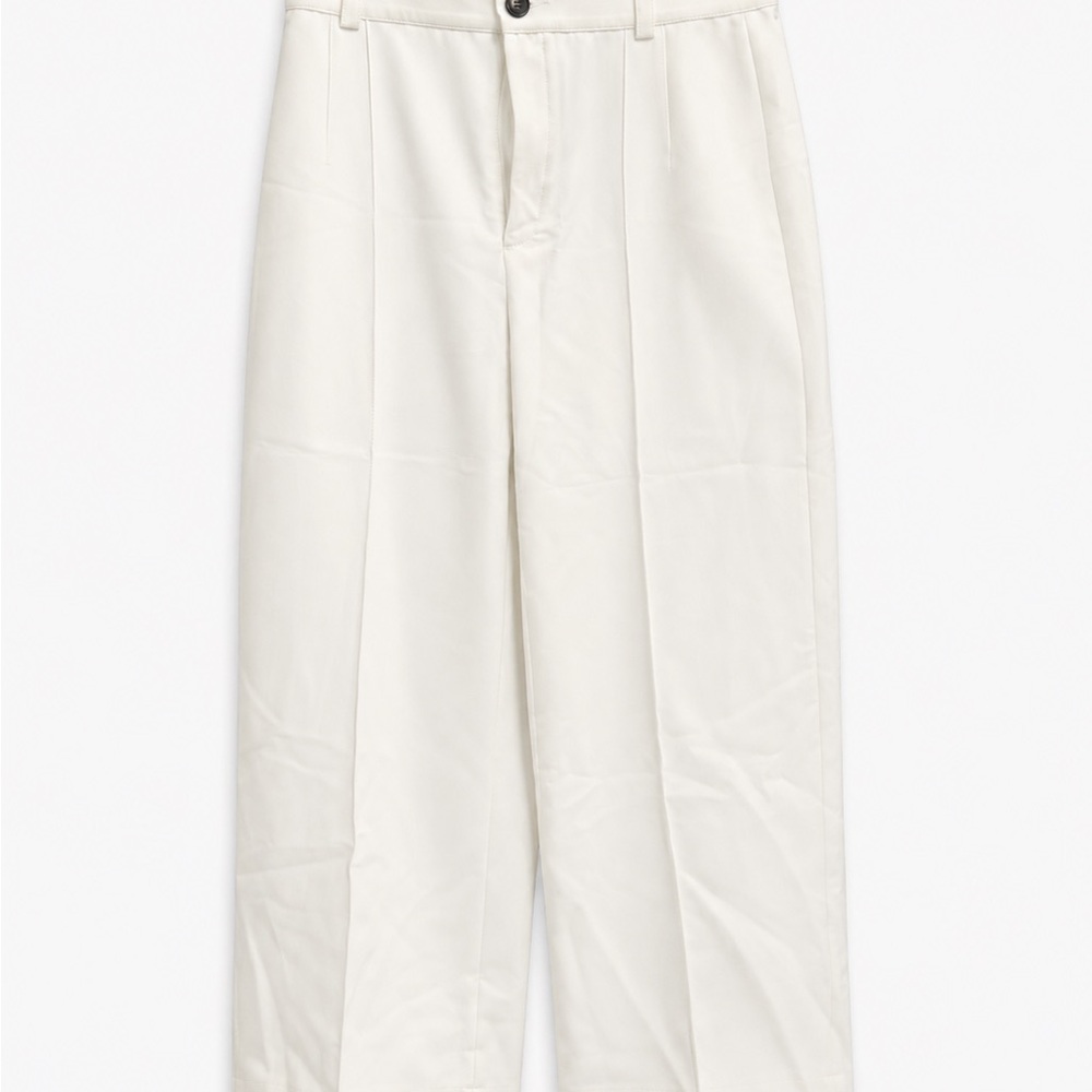 Zara Cream Ankle-Length Tailored Pants